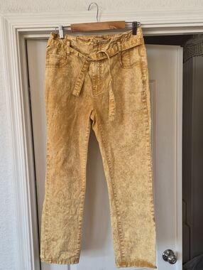 Litz, High Rise, Front Tie, Paper Bag, Acid Wash Skinny Pants